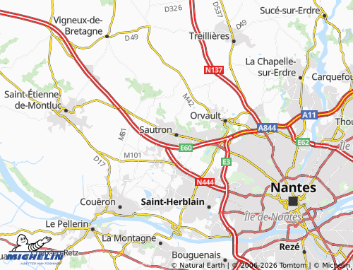 Carte MICHELIN Sautron - ViaMichelin