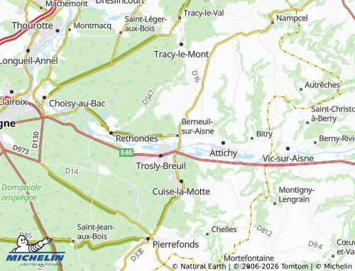 MICHELIN Berneuil-sur-Aisne map - ViaMichelin