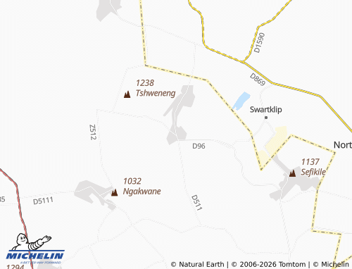 MICHELIN-Landkarte Mopyane - ViaMichelin
