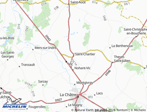 Carte MICHELIN Saint-Chartier - ViaMichelin