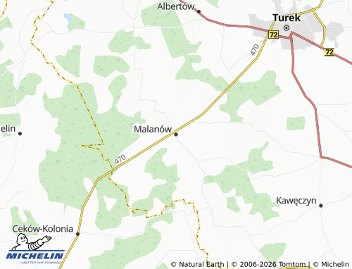 Carte MICHELIN Malanów - ViaMichelin