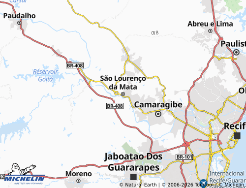 Carte MICHELIN São Lourenço da Mata - ViaMichelin