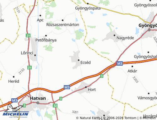 Mapa MICHELIN Ecséd - ViaMichelin