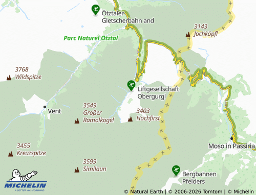 MICHELIN Obergurgl map - ViaMichelin