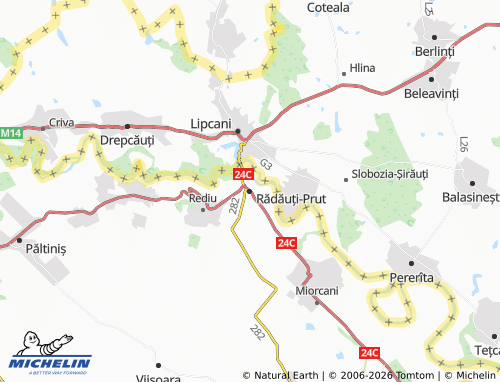 MICHELIN Rădăuți-Prut map - ViaMichelin
