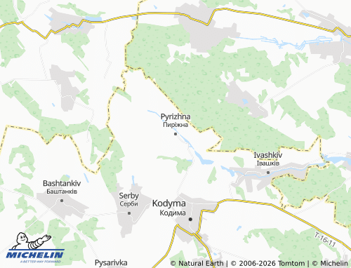 Mapa MICHELIN Pyrizhna - ViaMichelin