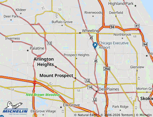 Mapa MICHELIN Prospect Heights - ViaMichelin
