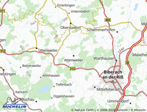 Mapa MICHELIN Attenweiler - ViaMichelin