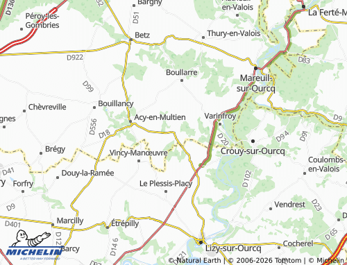 MICHELIN Rosoy-en-Multien map - ViaMichelin