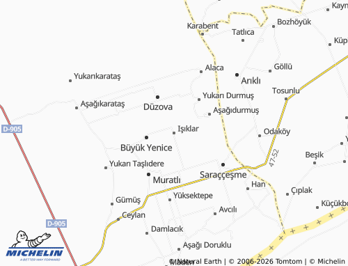 MICHELIN Işıklar map - ViaMichelin