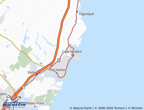 Mappa MICHELIN Cape Neddick - ViaMichelin