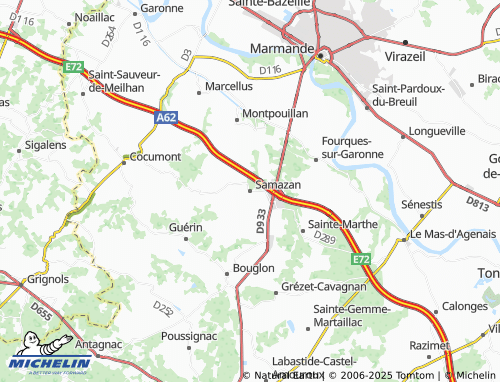 MICHELIN Samazan map - ViaMichelin