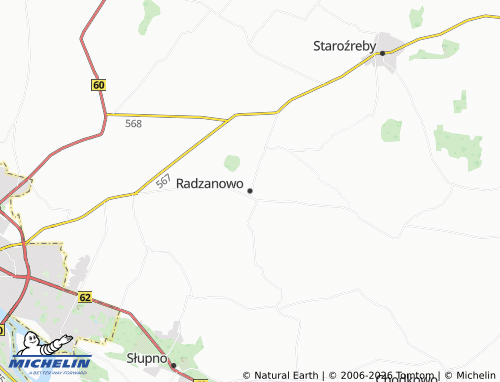 MICHELIN Radzanowo map - ViaMichelin