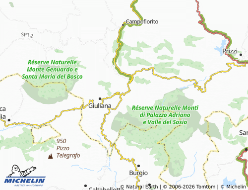MICHELIN Chiusa Sclafani map - ViaMichelin