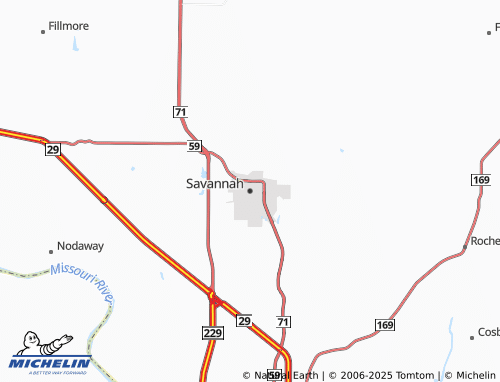 MICHELIN Savannah map - ViaMichelin