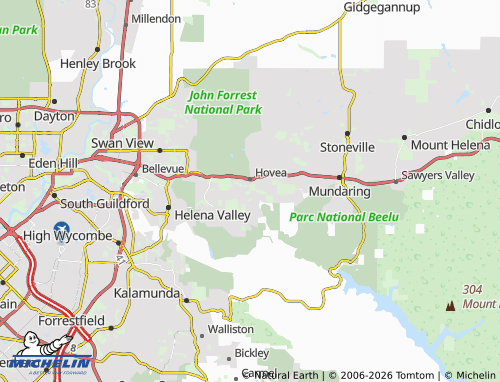 Mapa MICHELIN Glen Forrest - ViaMichelin