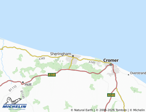 Carte MICHELIN Sheringham - ViaMichelin