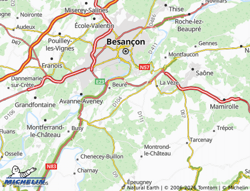 Mapa MICHELIN Fontain - ViaMichelin