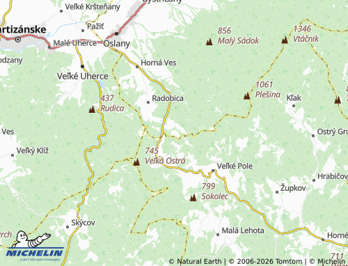 MICHELIN Banská map - ViaMichelin