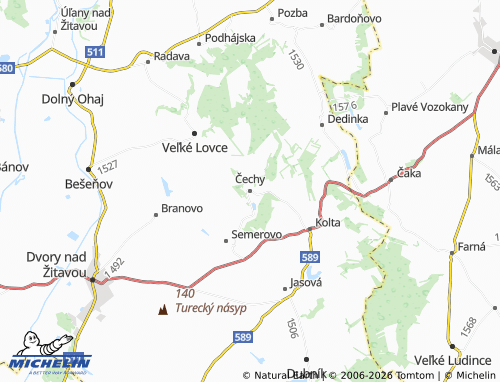 MICHELIN-Landkarte Čechy - ViaMichelin