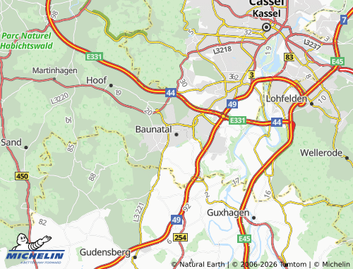 Mapa MICHELIN Baunatal - ViaMichelin