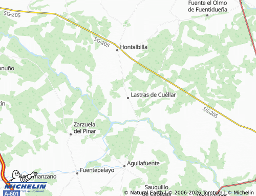 MICHELIN Lastras de Cuéllar map - ViaMichelin