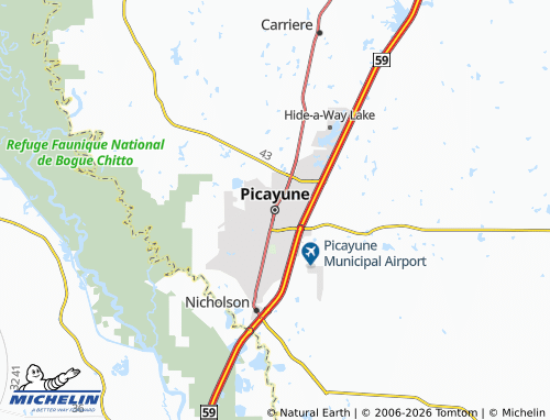 Mapa MICHELIN Picayune - ViaMichelin