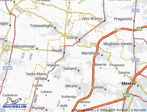 MICHELIN Noale Ferrara map - ViaMichelin