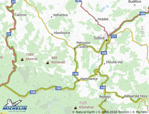 Mapa MICHELIN Jiřičná - ViaMichelin