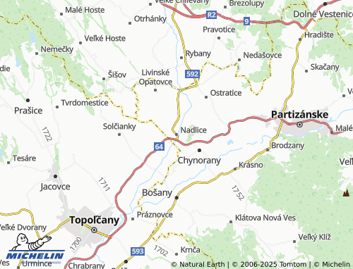 MICHELIN Nadlice map - ViaMichelin