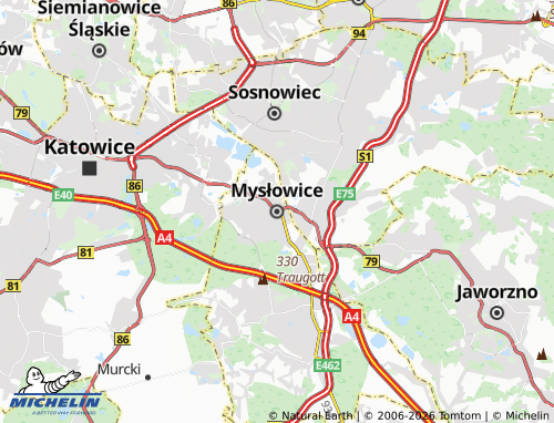 MICHELIN-Landkarte Myslowitz - ViaMichelin