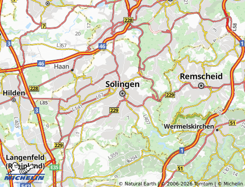 Mapa MICHELIN Solingen - ViaMichelin