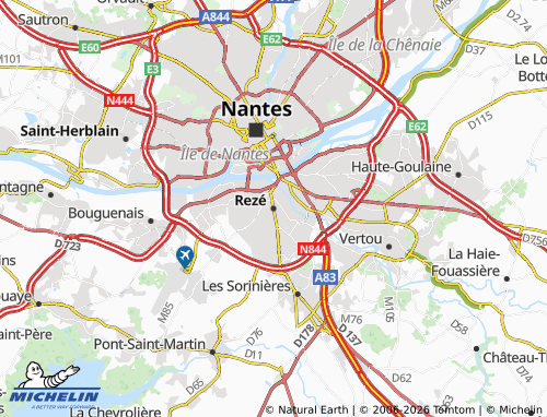 Carte MICHELIN Rezé - ViaMichelin