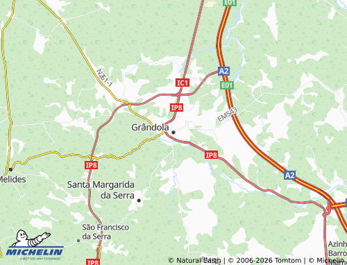 Mapa MICHELIN Grândola - ViaMichelin