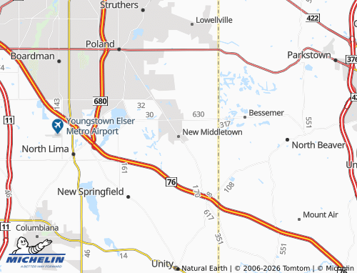 Mappa MICHELIN New Middletown - ViaMichelin