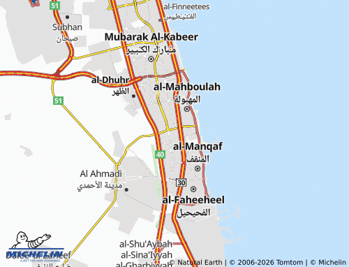 MICHELIN Fahad Al Ahmad map - ViaMichelin