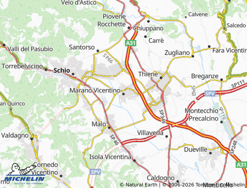 MICHELIN-Landkarte Marano Vicentino - ViaMichelin