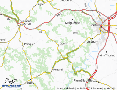 MICHELIN Guern map - ViaMichelin