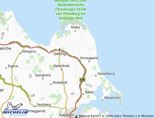 MICHELIN Stenderup bei Gelting map - ViaMichelin