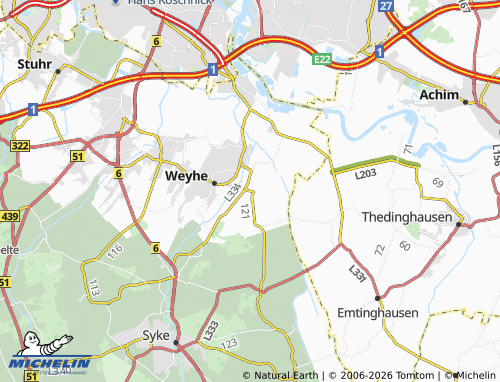 MICHELIN Sudweyhe map - ViaMichelin