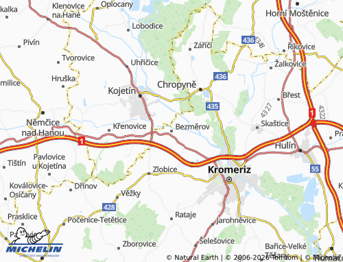 Mappa MICHELIN Bezměrov - ViaMichelin