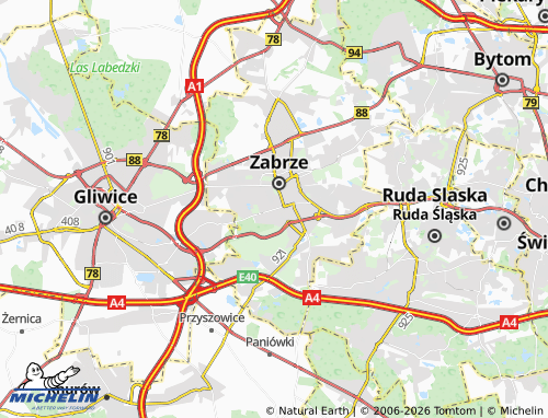 MICHELIN Centrum-Południe map - ViaMichelin
