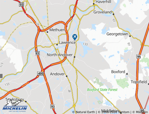 Carte MICHELIN North Andover - ViaMichelin