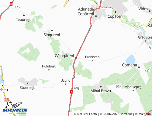 MICHELIN Călugăreni map - ViaMichelin