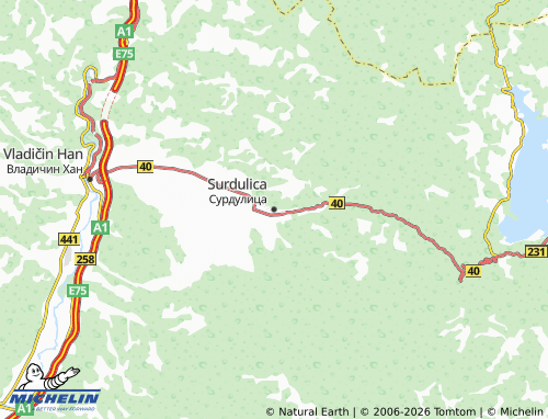Mapa MICHELIN Surdulica - ViaMichelin