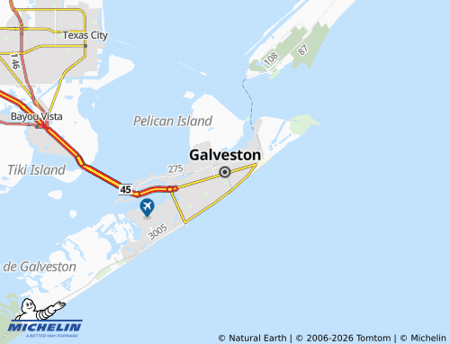 Mappa MICHELIN Galveston - ViaMichelin