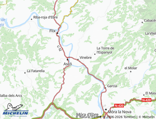 Mapa MICHELIN Vinebre - ViaMichelin