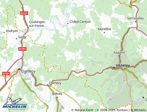Mappa MICHELIN Asnières-sous-Bois - ViaMichelin