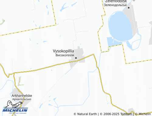MICHELIN Vysokopillia map - ViaMichelin