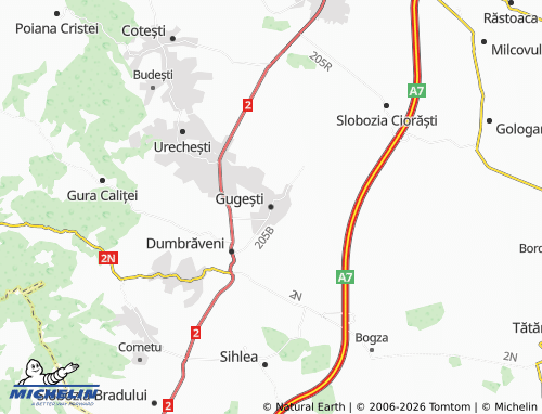 Mappa MICHELIN Gugești - ViaMichelin